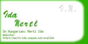 ida mertl business card